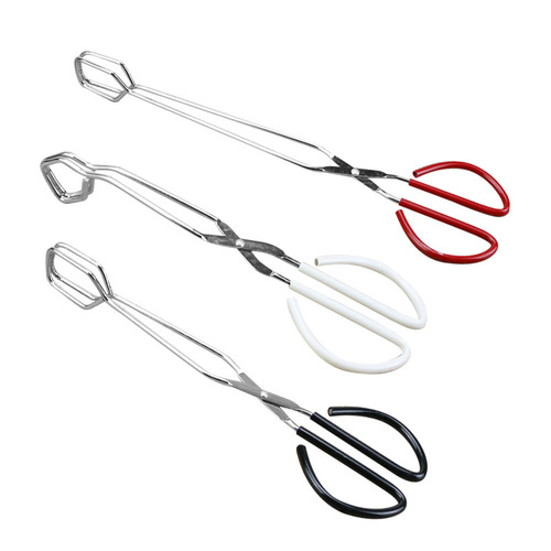 Stainless steel multi-purpose steak clip charcoal clip kitchen scissor food clip extended outdoor barbecue tool
