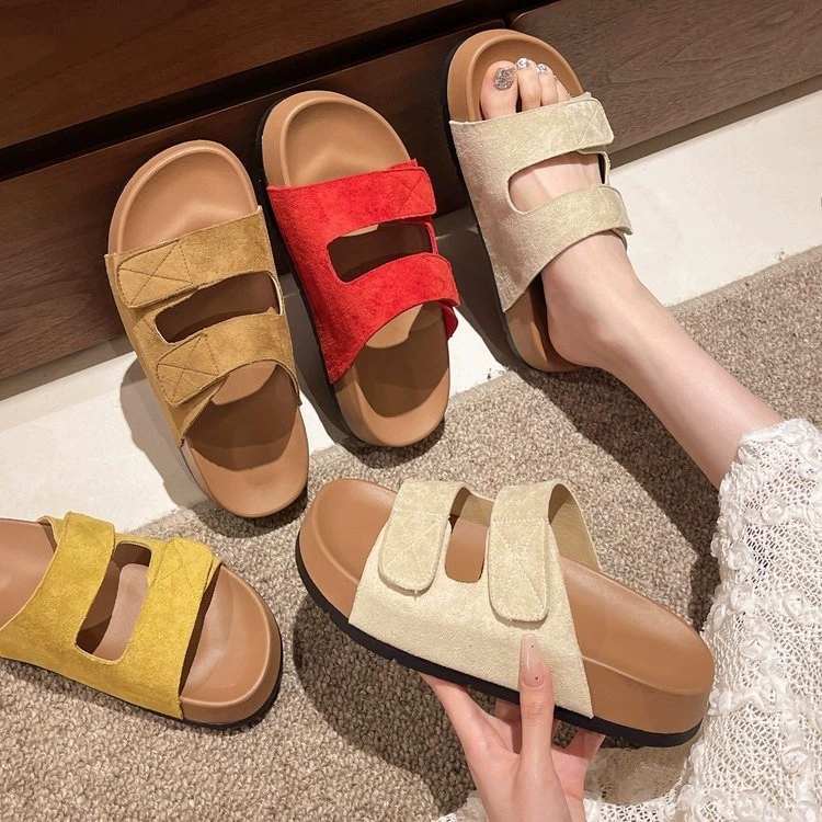 Женские летние сандалии Birkenstock на толстой подошве, 2025 года, новые, повседневные, на высоком каблуке, пляжная обувь, для отдыха.