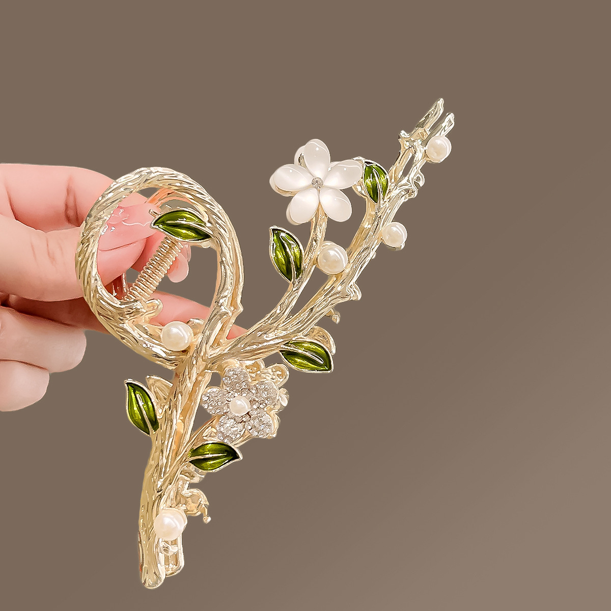 Alloy Material Flower Pattern Women's Lady Pastoral Flower Alloy Hair Claws