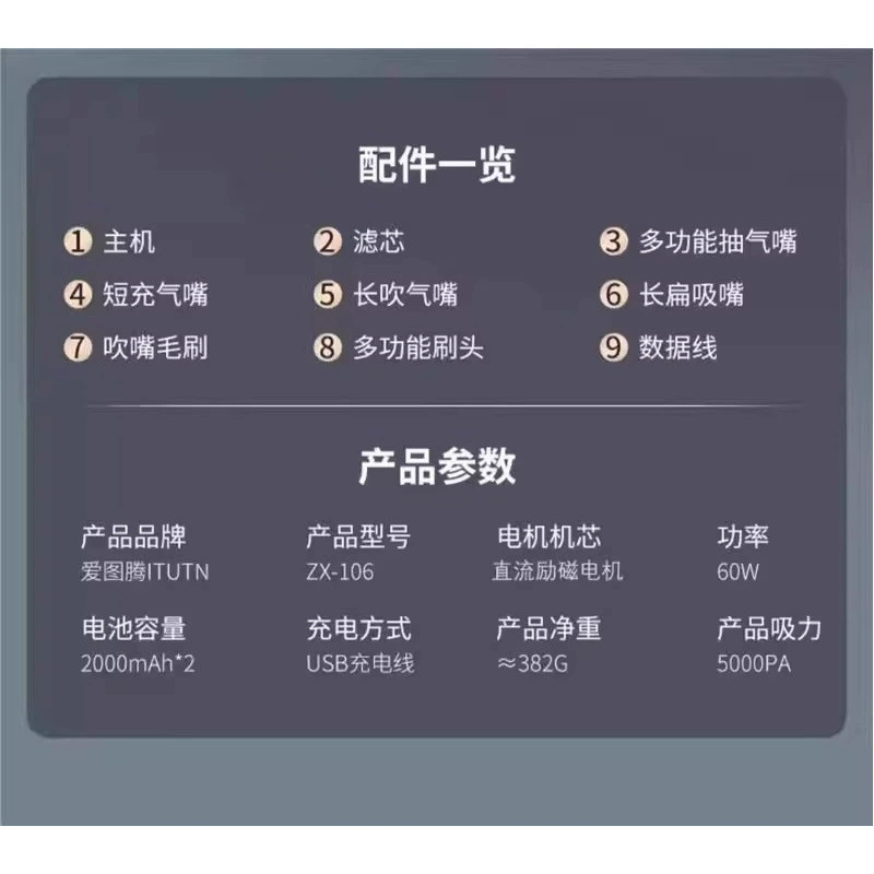 Wireless small handheld vacuum cleaner for car charging