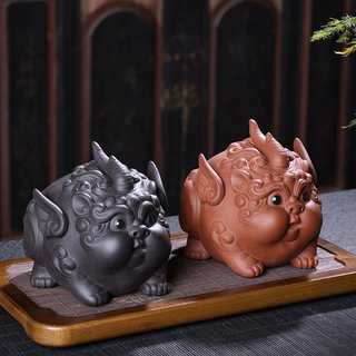 源头厂家茶盘紫砂飞天貔貅茶宠茶叶精品可养萌宠可爱风茶道手工