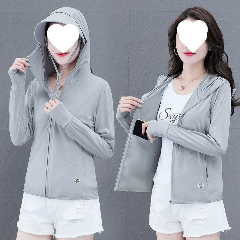 + солнцезащитная одежда из ледяного шелка для женщин, летняя дышащая тонкая солнцезащитная одежда с защитой от ультрафиолета и большими полями для улицы