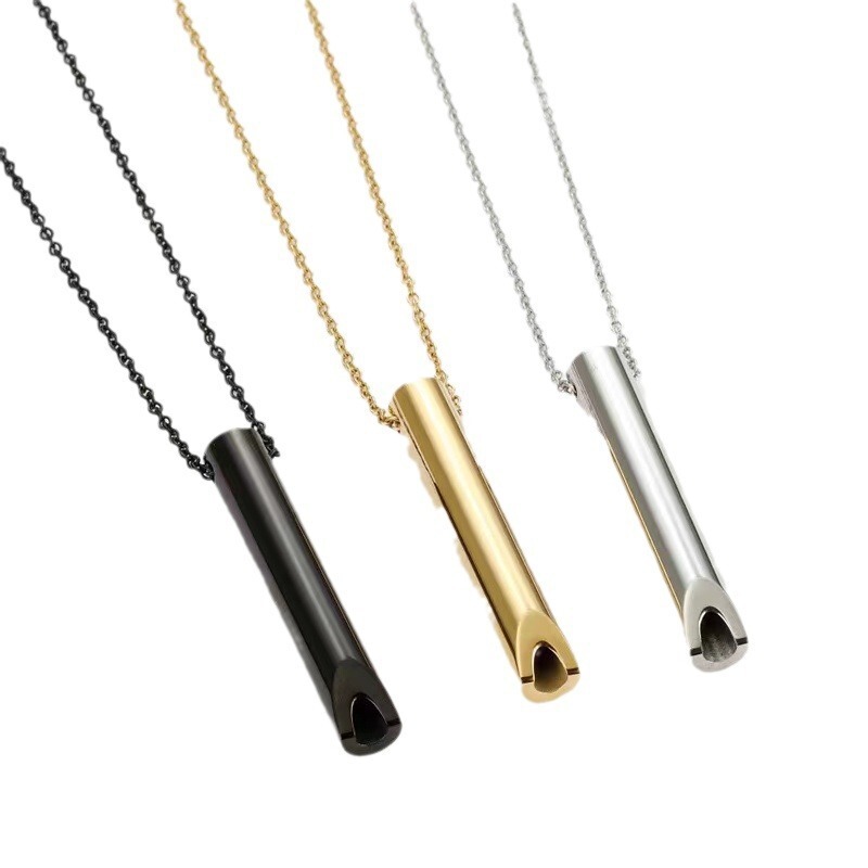 Cross-border jewelry explosions stainless steel three-dimensional meditation and mindfulness pendant pressure adjustment decompression breathing slow pressure necklace