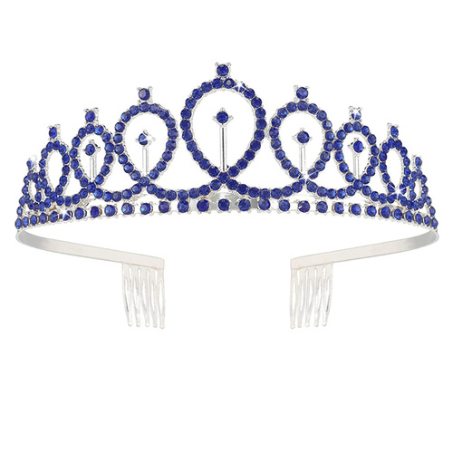 European and American party crown headband rhinestone crown hair accessories one-year number birthday cake ornaments alloy headband wholesale