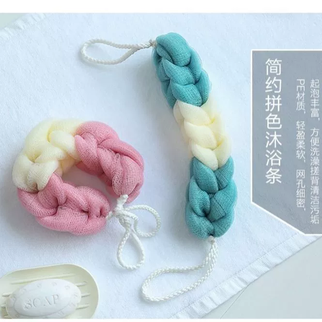 Factory direct sales bath strips long bath flowers adult pull back strip cleaning bath towel rub back scrubbing bath towel cross-border hot sale