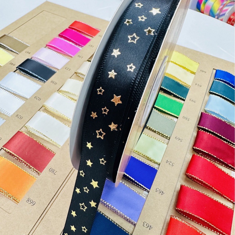 1.6cm transfronterizo estampado en caliente cinta caja de regalo DIY hecha a mano accesorios de decoración de vacaciones fábrica directa