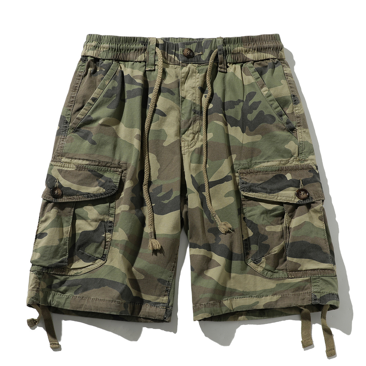 Men's Camouflage Multi-Pocket Overalls Summer New Cotton Loose Large Size Outdoor Wear-Resistant Multi-Pocket Casual Pants