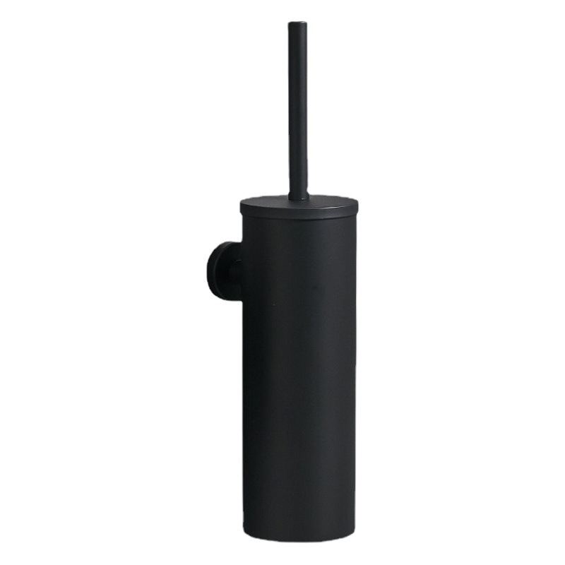 304 Stainless Steel Cylinder Brushed Black Vertical Toilet Brush Wall Mounted Toilet Toilet Cleaning Supplies Cross Border