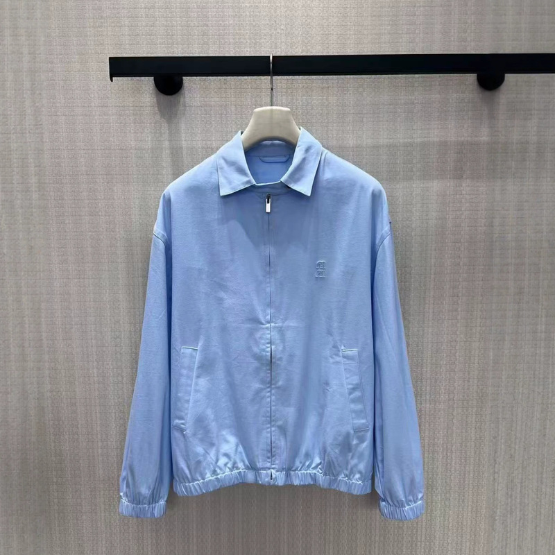 Nanyou Women's Clothing m Brand 26 Spring/Summer New Letter Embroidery Logo Casual Versatile Light Blue Jacket for Women