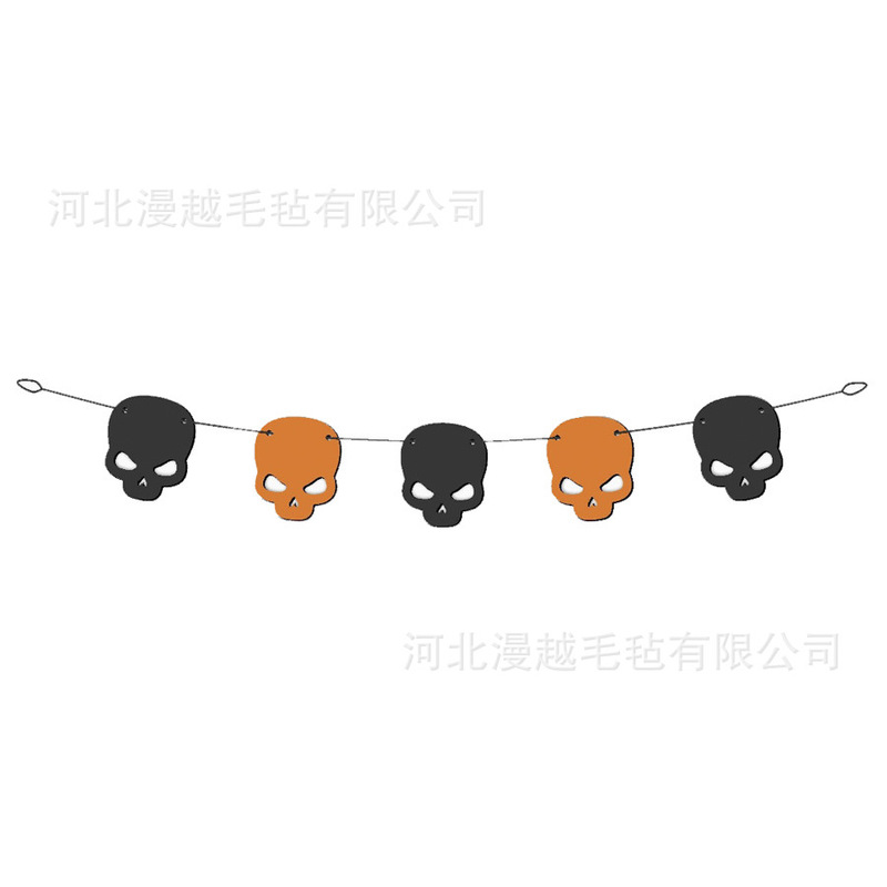 毛毡幽灵拉旗可爱万圣节鬼怪挂饰 万圣节派对装饰秋季家居挂件布|undefined