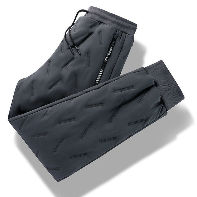 Pantalones de lana de cordero americano para hombres, invierno cálido más terciopelo grueso, moda, pantalones de algodón de ocio deportivo suelto de todo fósforo