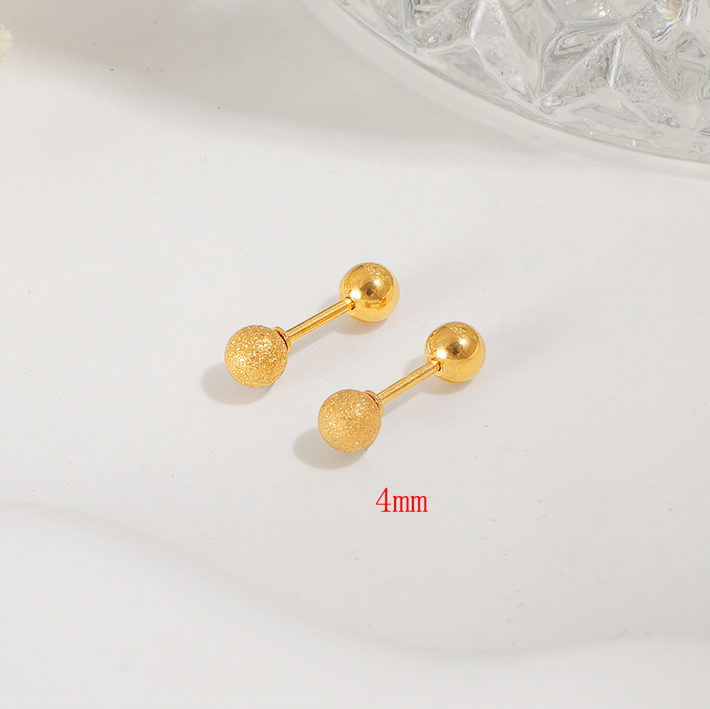 E168 반투명 비즈 [4MM] 나사가 달린 귀걸이