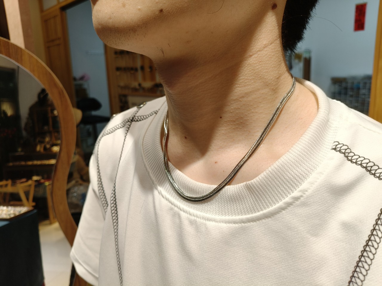 铜镀金银双色个性做小众设计感女项链时尚百搭锁骨链