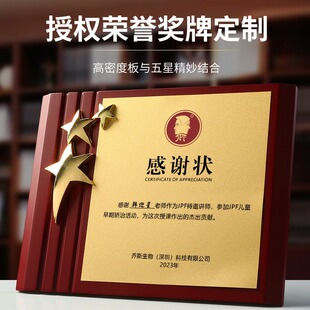 五角星奖牌感谢牌高档授权牌医生老师牌匾荣誉捐赠证书纪念品-阿里巴巴