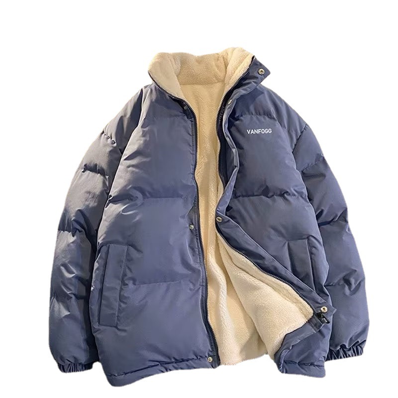 Abrigo de algodón acolchado para hombre 2022 Invierno nuevo abrigo de pan Estilo de Hong Kong guapo abrigo de algodón acolchado con cuello alto suelto ins Abrigo acolchado de algodón del todo fósforo