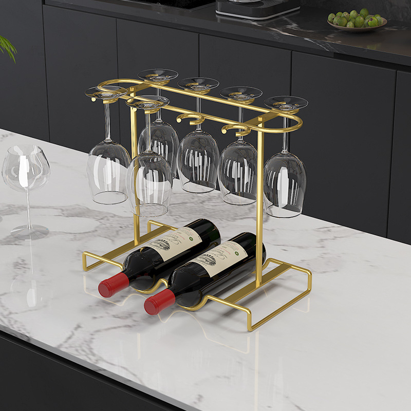 Light Luxury High-end Household Red Wine Rack Hanging Goblet Inverted Hanger Rack Wine Cabinet Storage Rack Wine Ornaments Combination