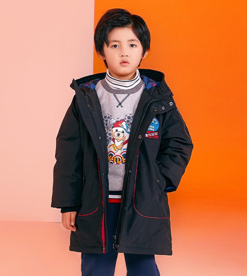 特价韩版童装国内专柜外贸尾单男童中长款羽绒服TKJD214T02A