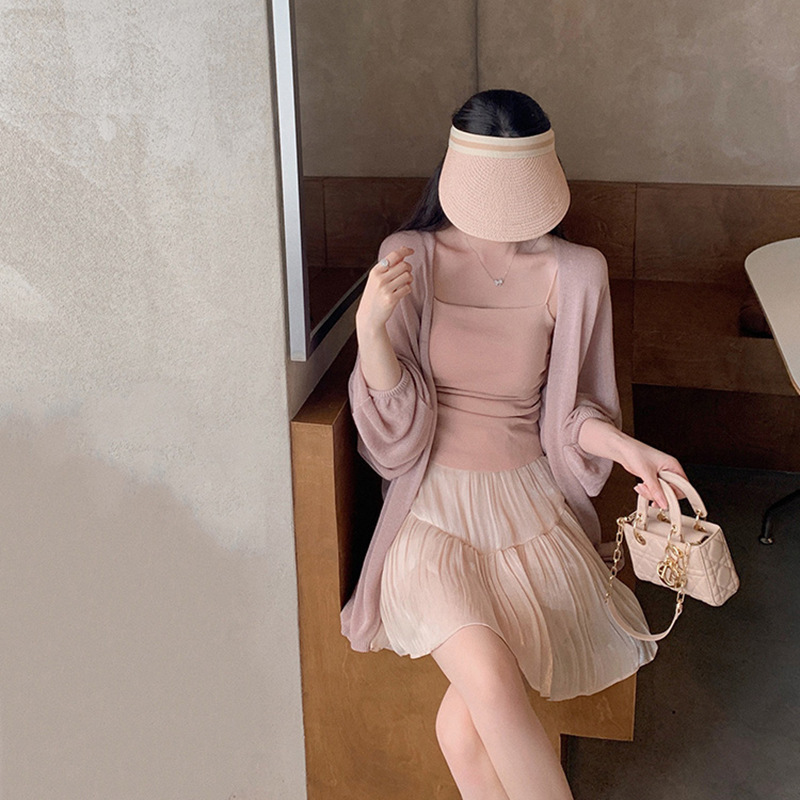 Summer Playful Cute Seaside Vacation Acetic Acid Camisole Casual suit Women