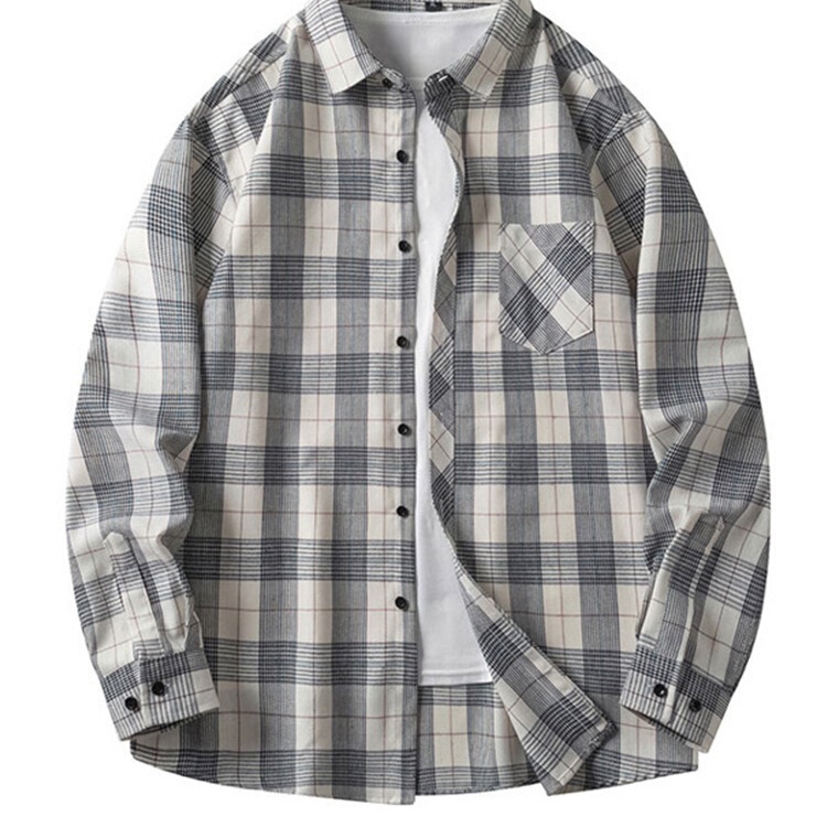 Cross-border men's loose long-sleeve shirt, new spring and autumn casual color-blocked shirt, versatile couple's retro plaid jacket Cross-border men's loose long-sleeve shirt, new spring and autumn casual color-blocked shirt, versatile couple's retro plaid jacket