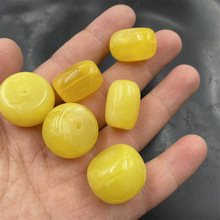 平价玉器 DIY饰品配件二代琥珀蜜蜡算盘珠平安扣珠子 桶珠圆柱