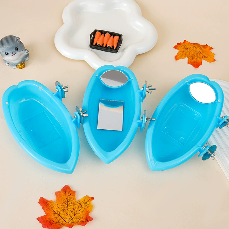 Раковина для птиц с зеркалом Раковина для ванны из кожи попугая пиона тигра Многофункциональный пищевой бассейн Ящик для еды Ванна для домашних животных