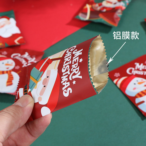 Christmas Cookie Packaging Bag Nougat Snowflake Crisp Aluminum Film Machine Sealing Bag Christmas Eve Handmade Baked Gift Candy Bag