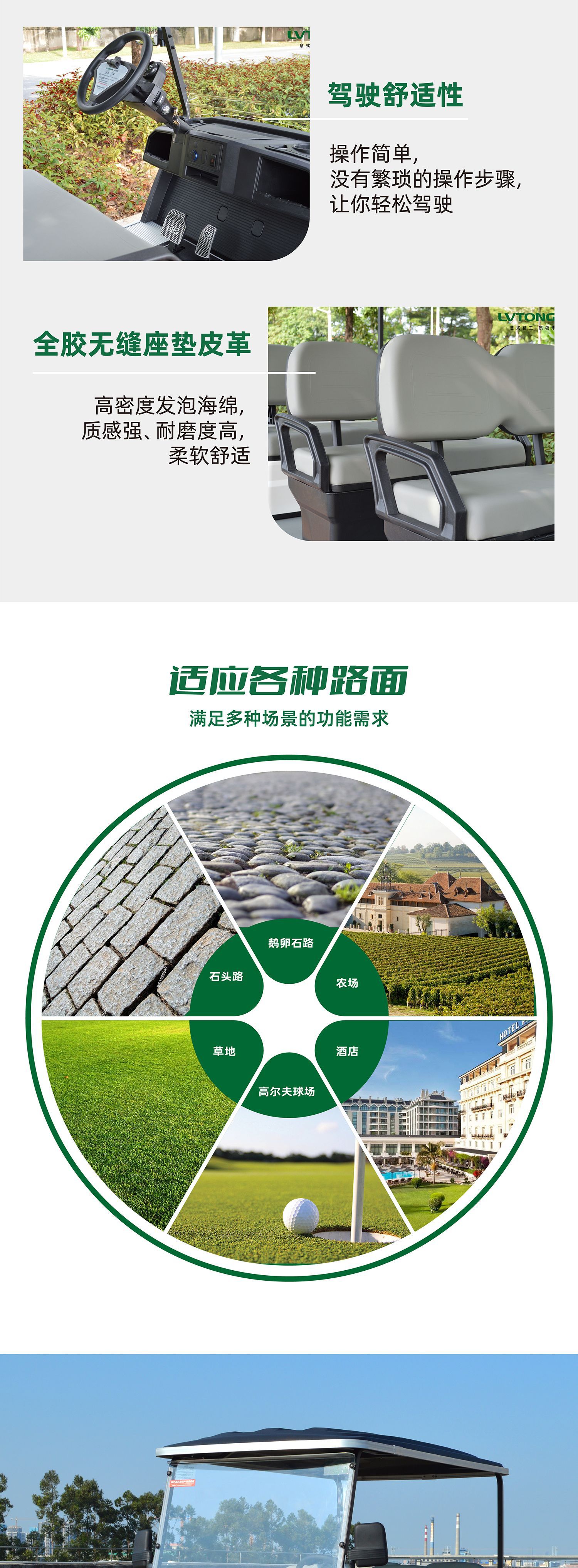 Green Electric Sightseeing Car for Tourism and Golf, Direct Sale from Manufacturer—A827.4 Electric Vehicle