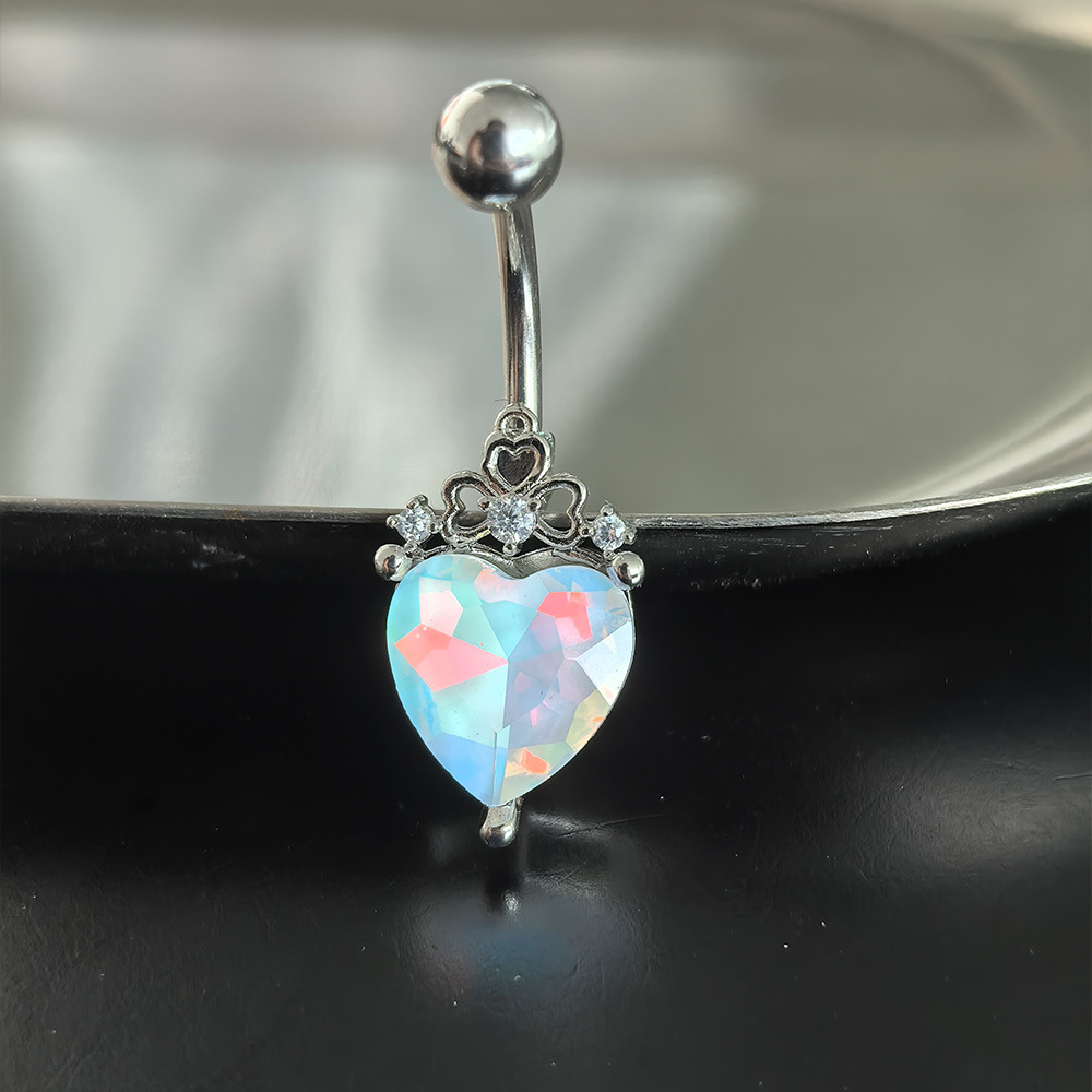 Colorful Aurora Heart-Shaped Ring, Sexy Hot Girl 1.6mm Thick Titanium Steel European And American Style Personalized_voghion.com