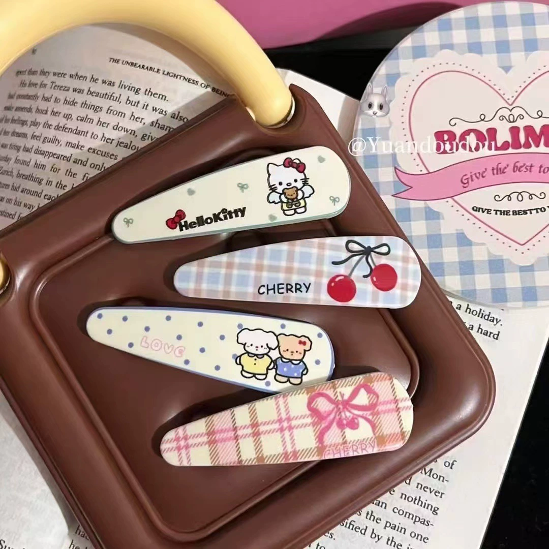 Заколка-капля (Sanrio) Hello Kitty, универсальная для чёлки, смешанные цвета, 7 см