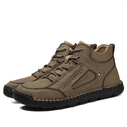 Men's Winter Warm Martin Boots Mid-Cheel Snow Boots British Style Sports Short Boots Work Casual Outdoor Boots for Larger Men