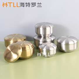 韩式304双层不锈钢米饭碗带盖碗家用汤碗防烫儿童韩国料理泡菜碗