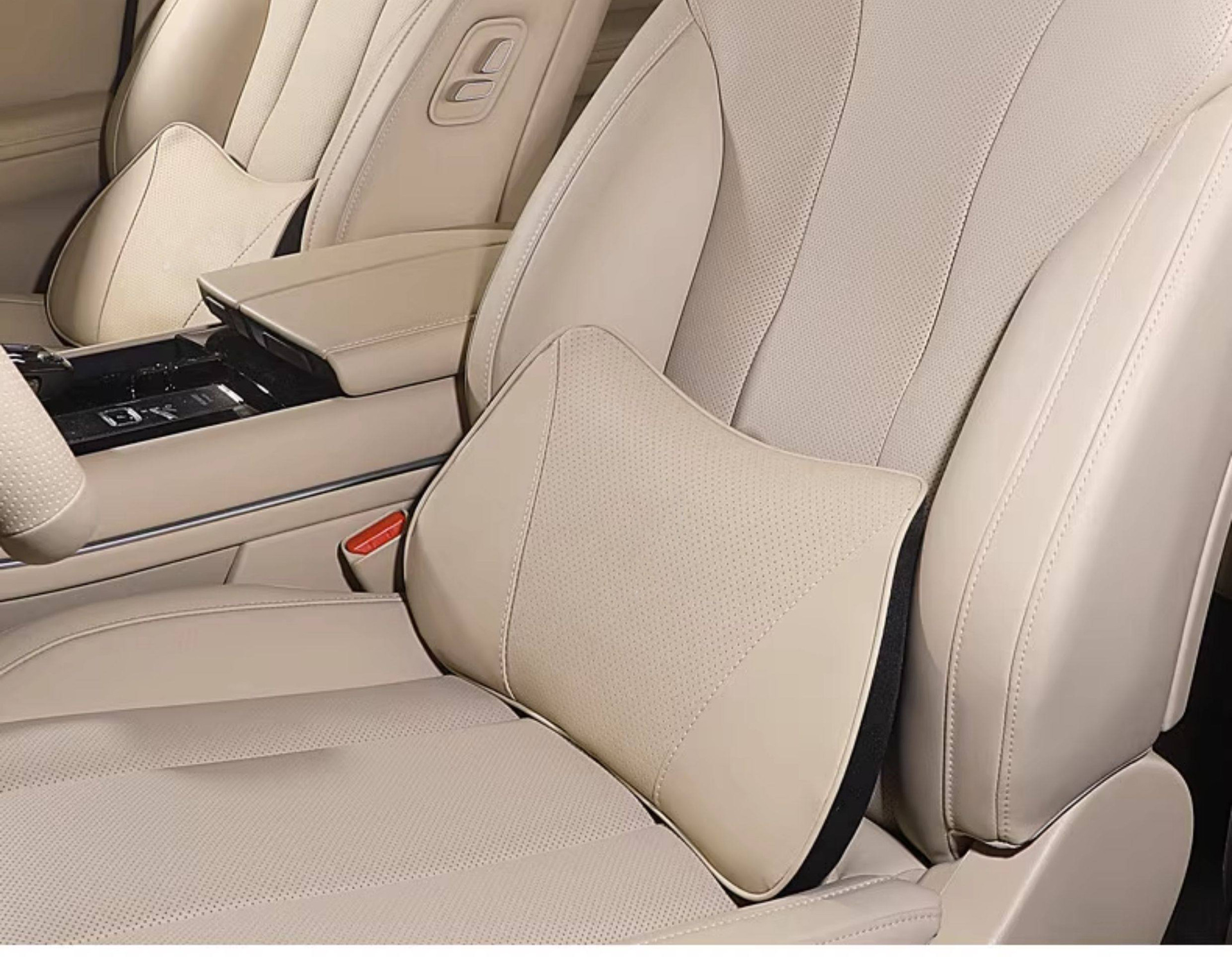 Suitable for 25 Wenjie M5M7M8M9Ultra Nappa Leather Headrest and Waist Pillow Car Waist Protector Breathable Car Supplies