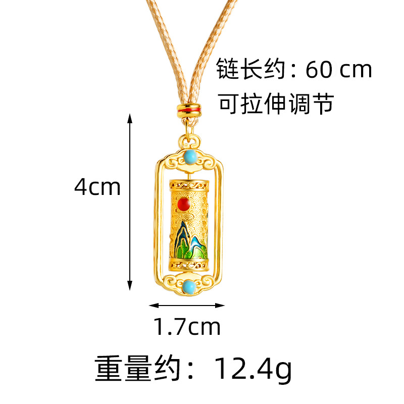 Vietnam Shajin Ruyi gira el cilindro de meridiano de miles de collar de esmalte de color de esmalte no se desvanece al por mayor fabricantes