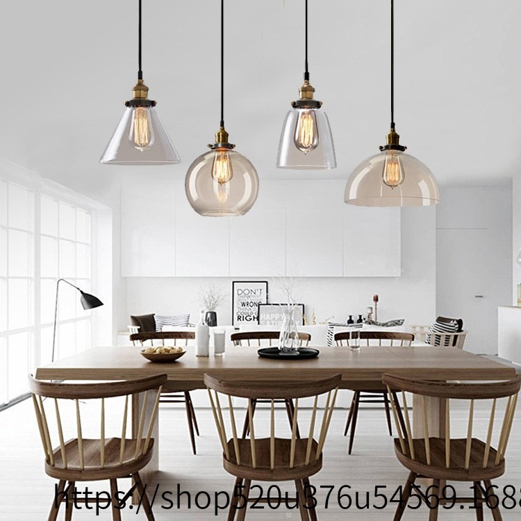 北欧复古简约透明玻璃餐厅吊灯吧台创意个性餐馆商业工装咖啡厅灯