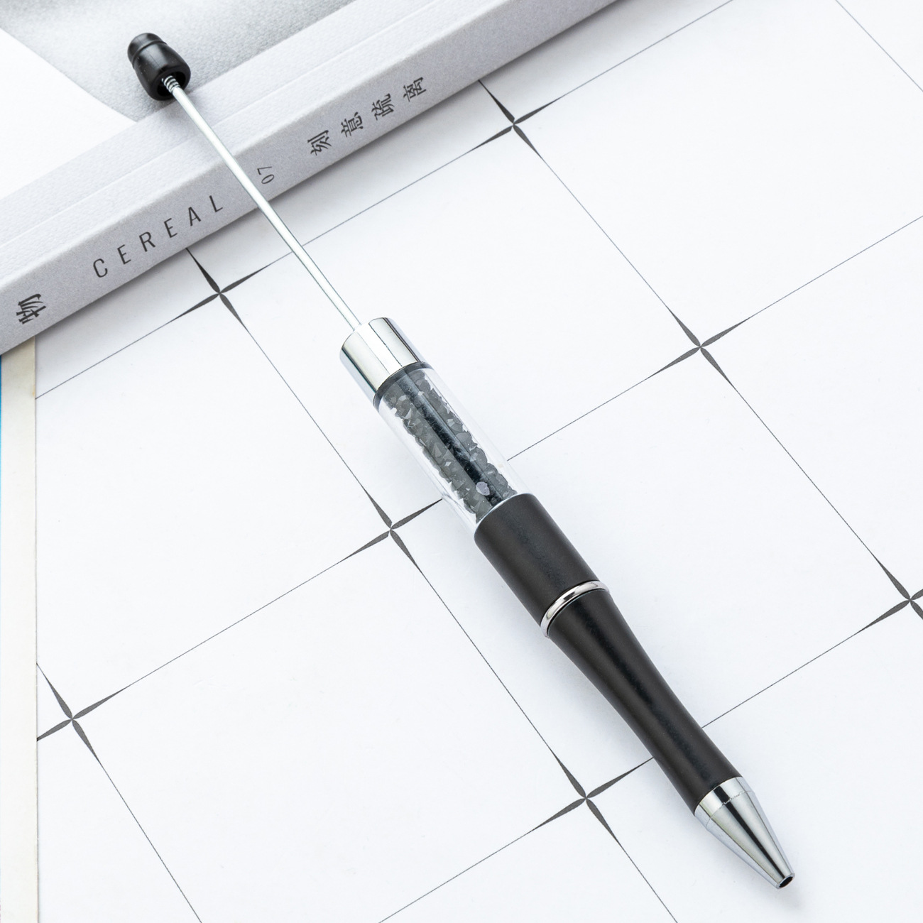 Bolígrafo con cuentas de cristal de bricolaje bolígrafo con cuentas de plástico giratorio multicolor bolígrafo de regalo publicitario creativo al por mayor