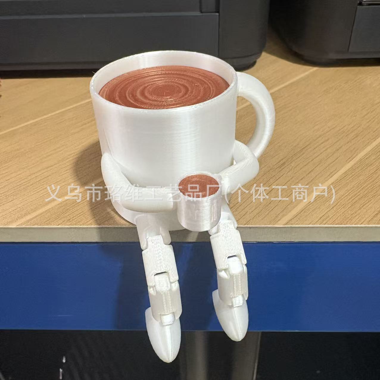 Impresión 3D de café compañero articulado escritorio muñeca taza de granos de café ángulo mini estatua amigo de café