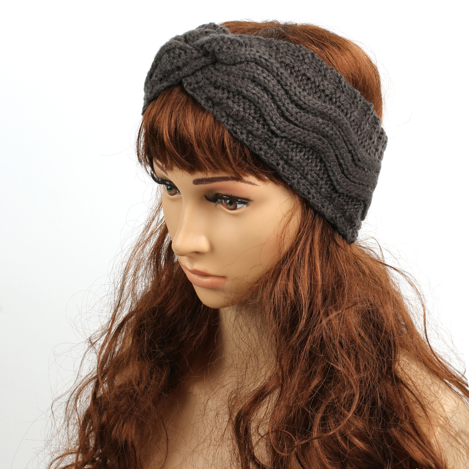 Bandeau en velours à larges bords en laine pour automne et hiver, accessoires pour cheveux chauds, bandeau tricoté, protège-oreilles de sport de couleur unie, bandeau de yoga_voghion.com