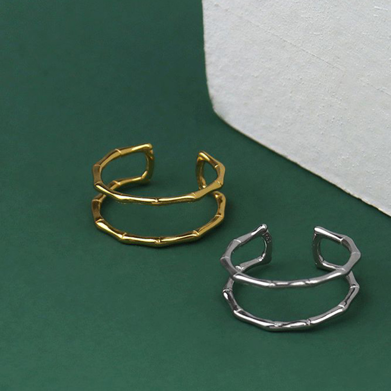 Fashion bamboo ring female double hollow creative simple fashion open ringpicture13