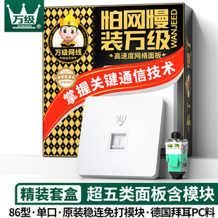 Ten thousand-grade computer socket Network panel suitable for super five/six/seven categories/telephone module thickened 86-type panel