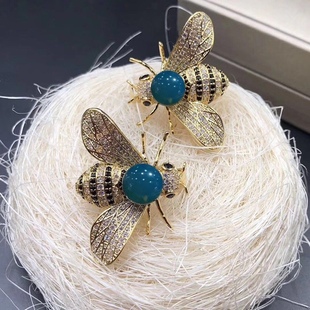 9mm Mexican Lamper Bee Copper Jewelry High-end Brooch Pendant Woolen Chain Dual-use Exquisite Cute