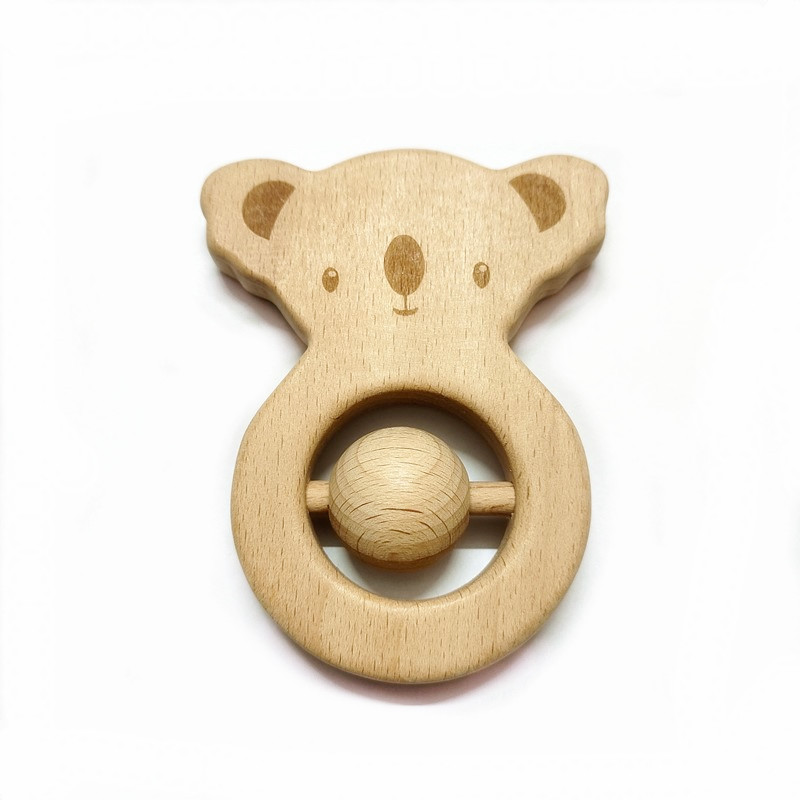 木製幼児おもちゃガラガラおしゃぶり赤ちゃん 100 日写真小道具アクセサリーおもちゃ木製リング