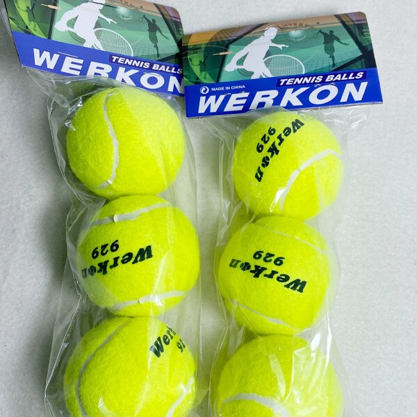 WERKON Wellcome Separate Package 3 Pack 929 High Elastic Student Resistant Training Ball Tennis for Physical Education