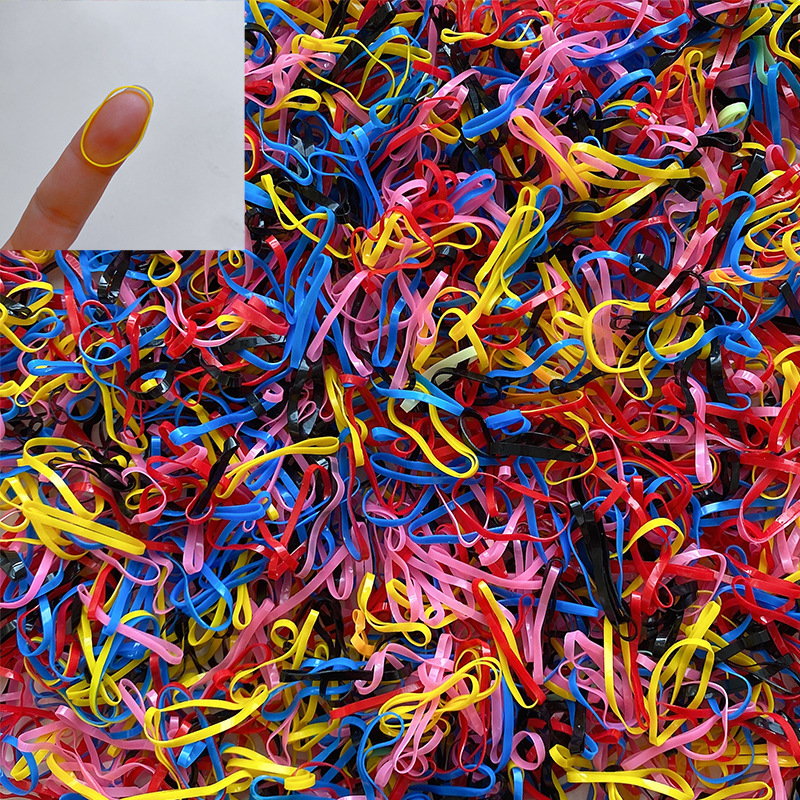 Los niños desechables lazo del pelo cuerda de pelo banda de goma grande banda de pelo fuerte tira de la banda de goma continua sin costura banda de pelo de alta elasticidad