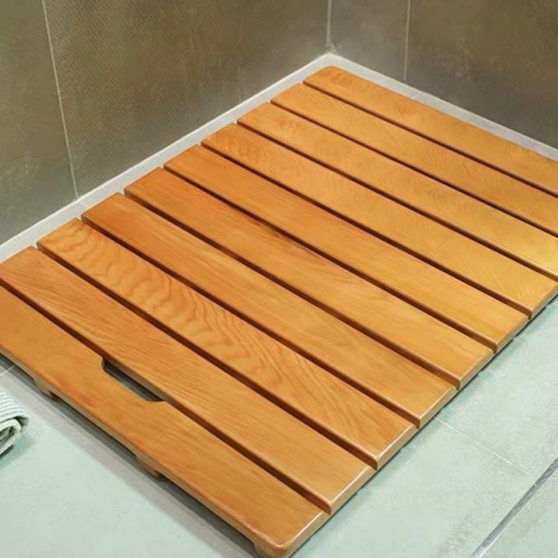 Baño esterilla antideslizante empalme madera anticorrosión tablero de baño esterilla de madera maciza piso de baño piso de ducha pedal