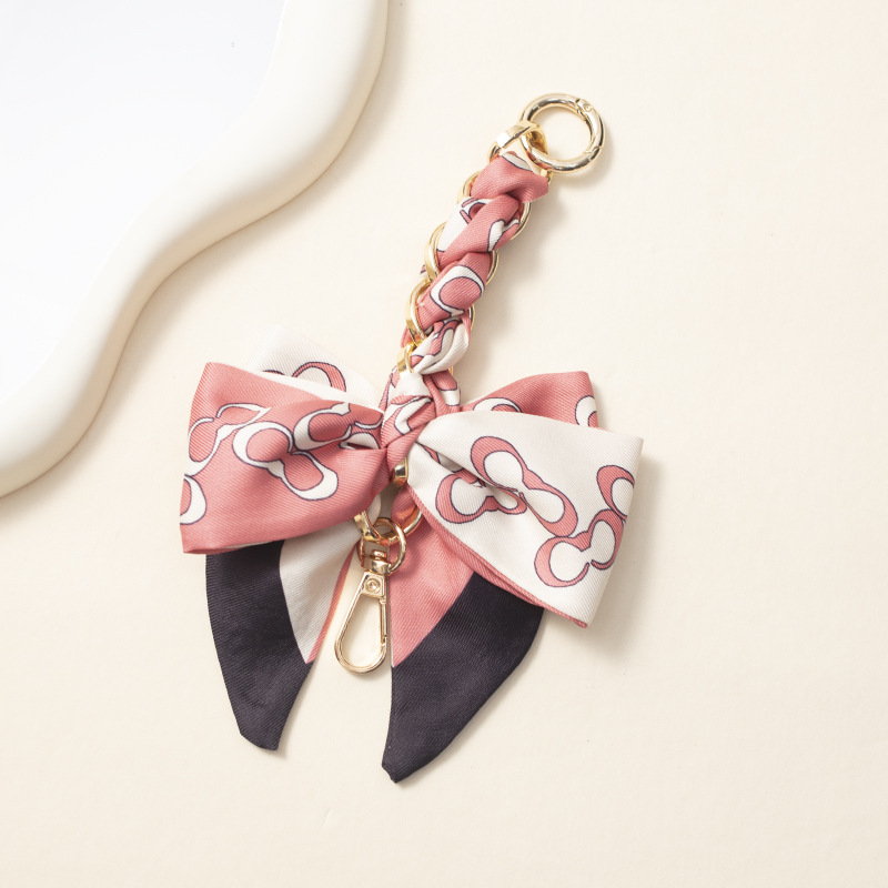 핑크 9 보우 연장 체인 17cm