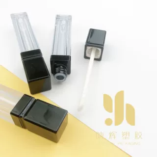 diy定制 方形注塑透明唇釉管包材 磨砂瓶 眼线染眉注塑瓶