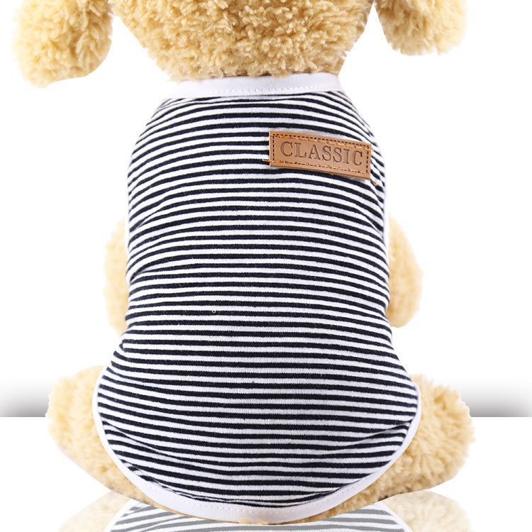 Chaleco de algodón clásico a rayas en blanco y negro