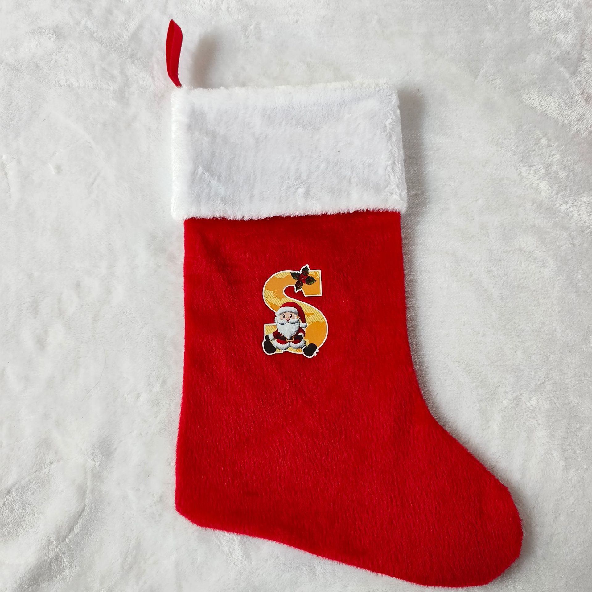 letras transfronterizas calcetines de Navidad encantadores y divertidos letras inglesas calcetines de Navidad creativas letras de Santa Claus