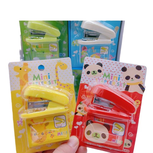 Cartoon Binder Mini Small Set Cute Student Stationery Multi-Function Binding Machine Staple Exam Paper Stapler