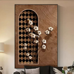 法式中古風掛畫客廳小眾藝術沙發背景牆裝飾畫高級感抽象復古壁畫